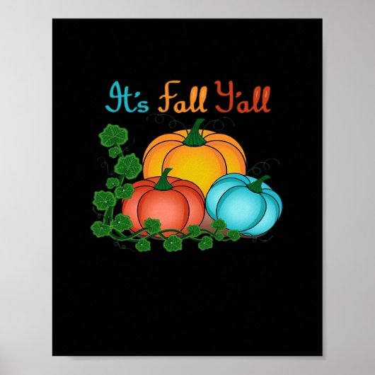 Es ist Fall Y’all Pumpkins Retro Graphic Poster (Vorne)