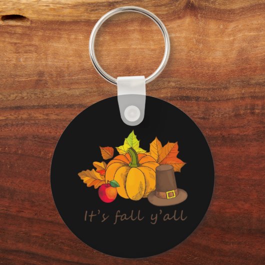Es ist Fall Y’all Retro Style Schlüsselanhänger (Vorderseite)