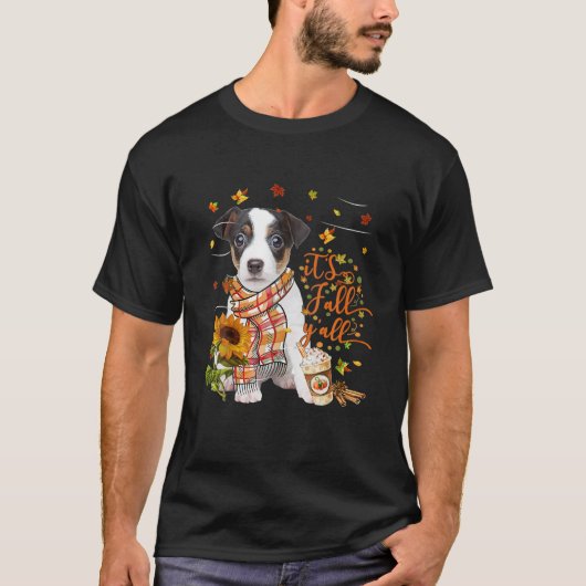 Es ist Fall Y All Russell Terrier Dog Erntedank T-Shirt (Vorderseite)