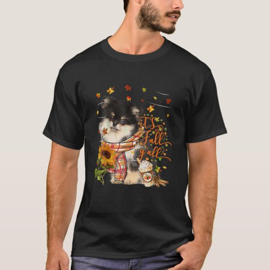 Es ist Fall Y All Spitz Hund Erntedank T-Shirt (Vorderseite)