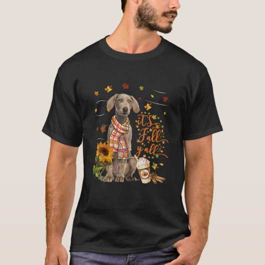 Es ist Fall Y All Weimaraner Hund Erntedank T-Shirt (Vorderseite)