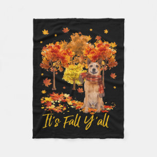 Es ist Fall Yall Australian Cattle Dog Tree Pumpki Fleecedecke