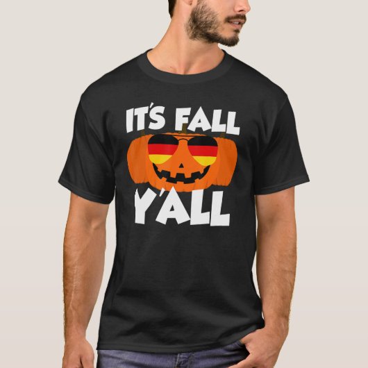 Es ist Fall Y'all Erntedank Pumpkin Germany Glass T-Shirt (Vorderseite)