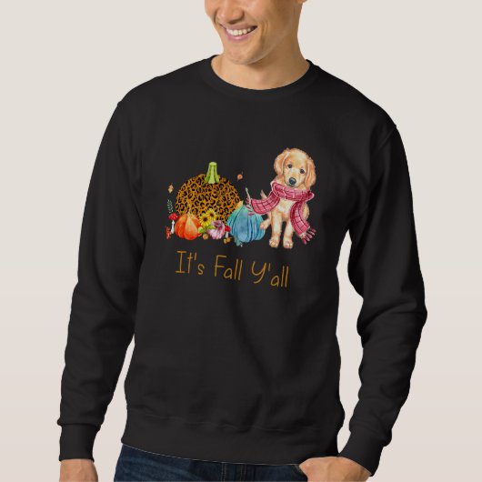Es ist Fall Y'all Golden Retriever Dog Fall Scarf Sweatshirt (Vorderseite)