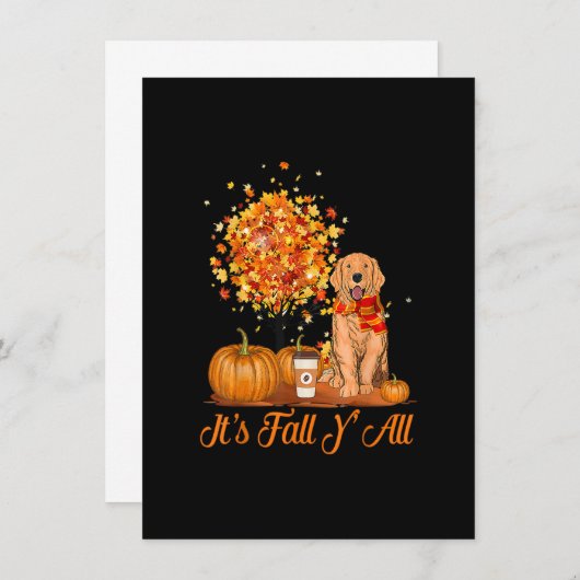 Es ist Fall Y'All Golden Retrievers Hund Halloween Einladung (Vorne/Hinten)