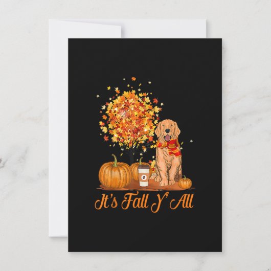 Es ist Fall Y'All Golden Retrievers Hund Halloween Einladung (Vorderseite)