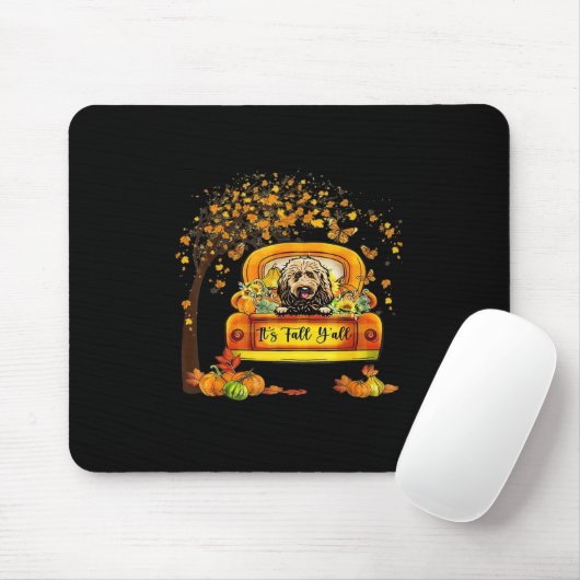 Es ist Fall Y'all Goldendoodle Erntedank Pumpkin Mousepad (Mit Mouse)