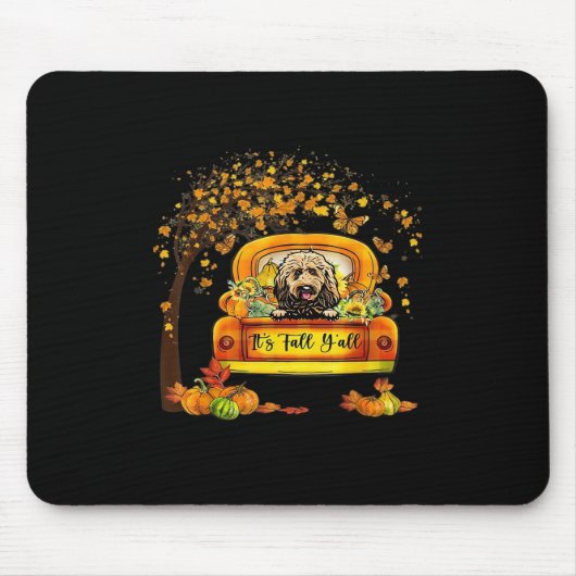 Es ist Fall Y'all Goldendoodle Erntedank Pumpkin Mousepad (Vorne)