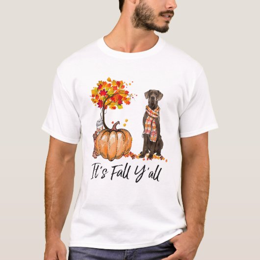 Es ist Fall Y'all Great Dane Halloween T-Shirt (Vorderseite)