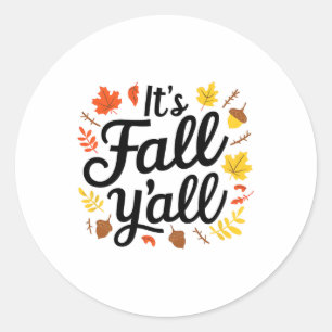 Es ist Fall Yall Halloween Bats Pumpkin Fall Hallo Runder Aufkleber