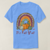 Es ist Fall Yall Leopard Regenbogen Pumpkin Herbst T-Shirt (Design vorne)