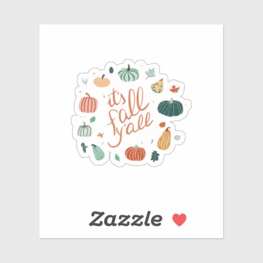 Es ist Fall Y'all. Mit Pumpkins und Blätter fallen Aufkleber (Blatt)