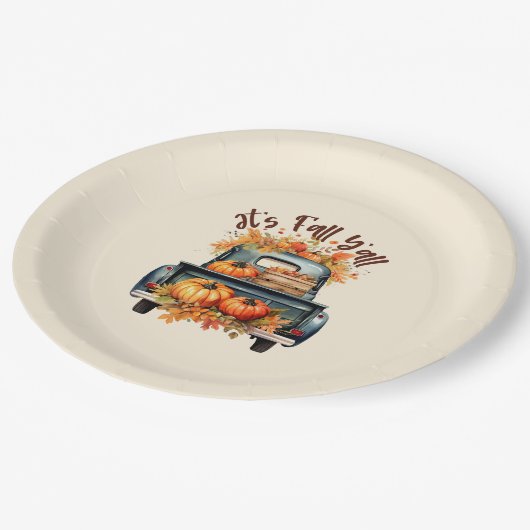 Es ist Fall Y'all Pappteller (Schrägansicht)