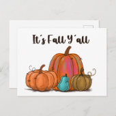 Es ist Fall Y'all Pumpkins Postkarte (Vorne/Hinten)