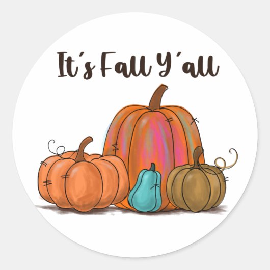 Es ist Fall Y'all Pumpkins Runder Aufkleber (Vorderseite)