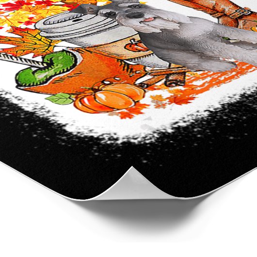 Es ist Fall Y'all Schnauzer Hund Halloween Thanksg Poster (Ecke)