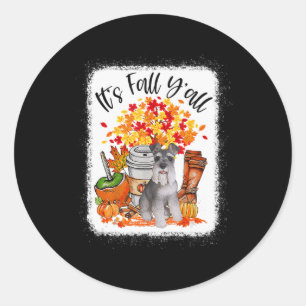 Es ist Fall Y'all Schnauzer Hund Halloween Thanksg Runder Aufkleber