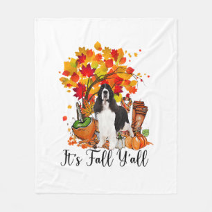 Es ist Fall Y'all Springer Spaniel Hund Halloween  Fleecedecke