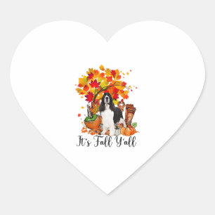 Es ist Fall Y'all Springer Spaniel Hund Halloween  Herz-Aufkleber