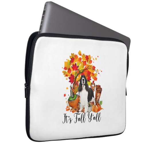Es ist Fall Y'all Springer Spaniel Hund Halloween Laptopschutzhülle (Vorne Rechts)