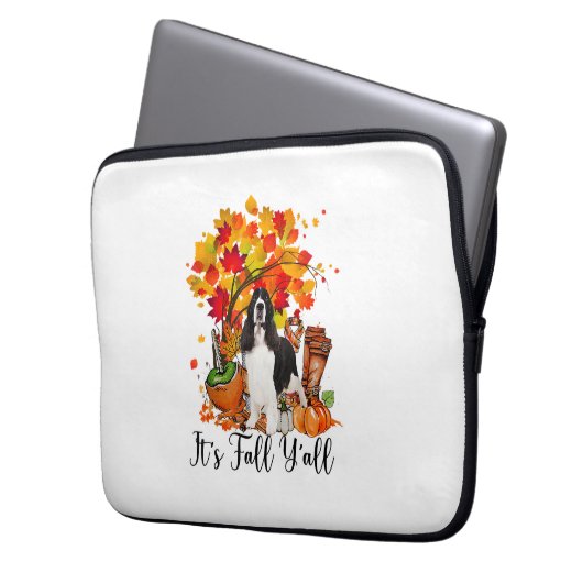 Es ist Fall Y'all Springer Spaniel Hund Halloween  Laptopschutzhülle (Vorderseite Links)