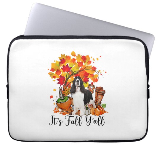 Es ist Fall Y'all Springer Spaniel Hund Halloween Laptopschutzhülle (Vorderseite)