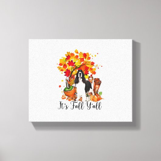 Es ist Fall Y'all Springer Spaniel Hund Halloween Leinwanddruck (Vorderseite)
