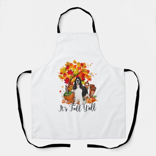 Es ist Fall Y'all Springer Spaniel Hund Halloween Schürze (Vorderseite)