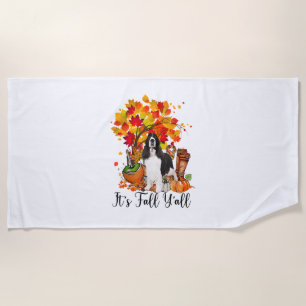 Es ist Fall Y'all Springer Spaniel Hund Halloween  Strandtuch