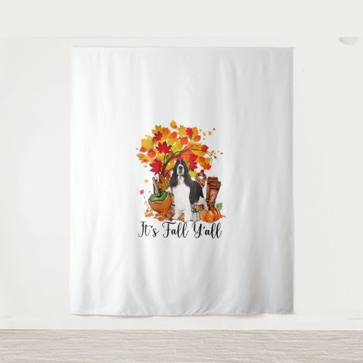 Es ist Fall Y'all Springer Spaniel Hund Halloween  Wandteppich (Vorderseite)