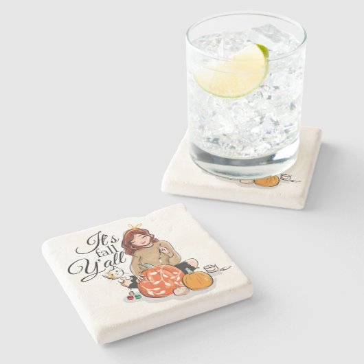 Es ist Fall Y'all Stone Untersetzer (Seitenansicht)