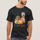 Es ist Fall Y'all Westie Dog Leopard Pumpkin Fall T-Shirt (Vorderseite)