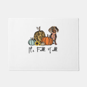 Es ist Fall Y'all Yellow Dackel Dog Leopard Pumpk Fußmatte