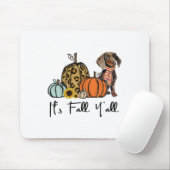 Es ist Fall Y'all Yellow Dackel Dog Leopard Pumpk Mousepad (Mit Mouse)