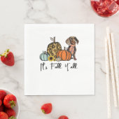 Es ist Fall Y'all Yellow Dackel Dog Leopard Pumpk Serviette (Beispiel)