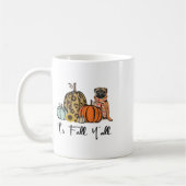 Es ist Fall Y'all Yellow Mops Dog Leopard Pumpkin  Kaffeetasse (Links)