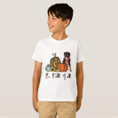Es ist Fall Y'all Yellow Rottweiler Dog Leopard Pu T-Shirt (Vorne ganz)