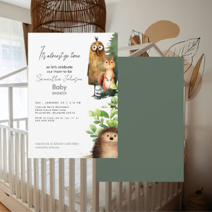 Es ist fast Go Time Woodland Animal Baby Shower Einladung