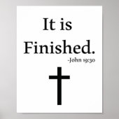Es ist fertig Bibel Verse Poster (Vorne)