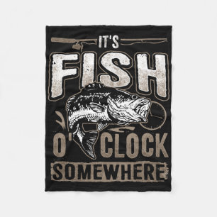 Es ist Fisch-Uhr irgendwo-lustige Fischerei Fleecedecke
