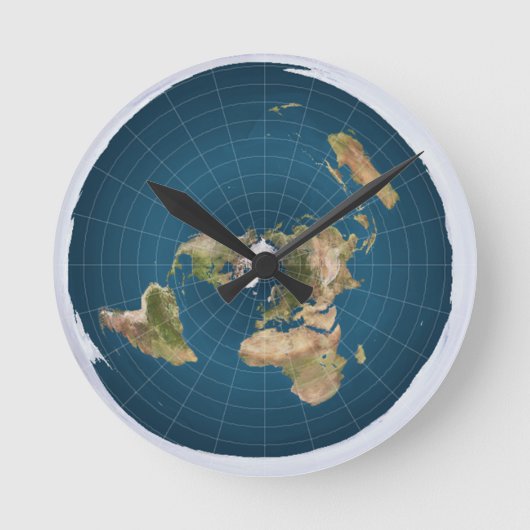 Es ist flach. Nein, wirklich. Runde Wanduhr (Vorderseite)