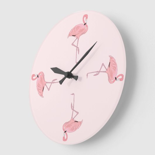 Es ist Flamingo Time Große Wanduhr (Winkel)