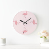 Es ist Flamingo Time Große Wanduhr (Zuhause)