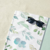 Es ist Flitterwochen Time Watercolor Leaf Beach Ha Strandtuch (Beispiel)