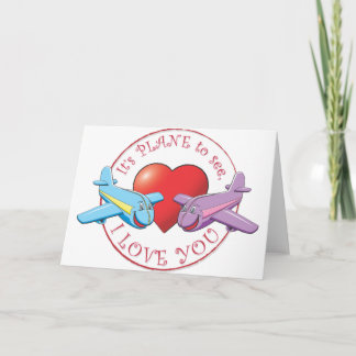 Es ist FLUGZEUG zu sehen, ich LIEBE DICH Feiertagskarte