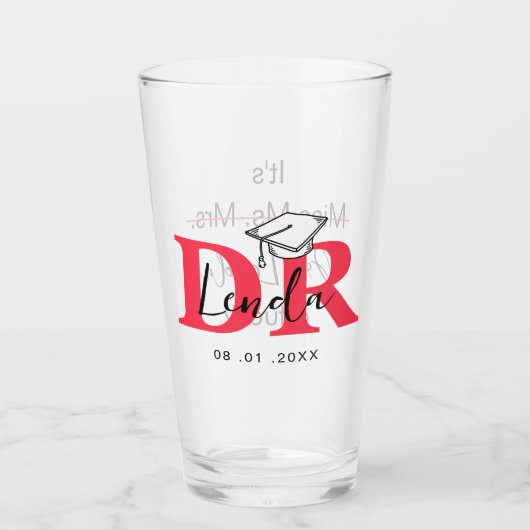 Es ist Frau Dr., eigentlich Phd Abschluss Glas (Rückseite)