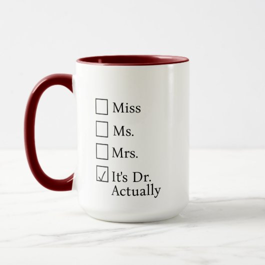 Es ist Fräulein Ms Mrs Dr Eigentlich Tasse Persona (Links)