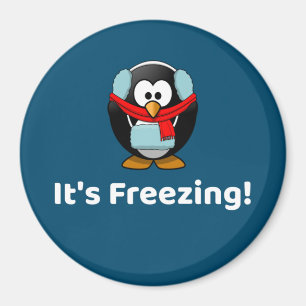 Es ist frierend! Funny Cold Penguin Magnet