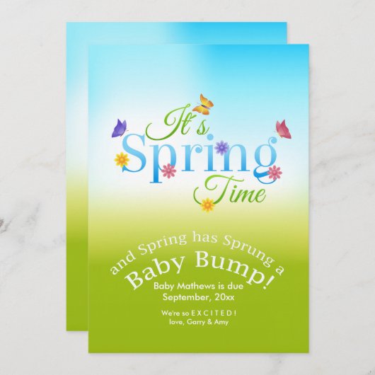 Es ist Frühjahrsschwangerschaftsankündigung Ankündigung (Vorne/Hinten)