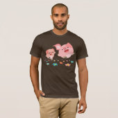 Es ist Frühling! - Zwei Niedliche Cartoon Schweine T-Shirt (Vorne ganz)